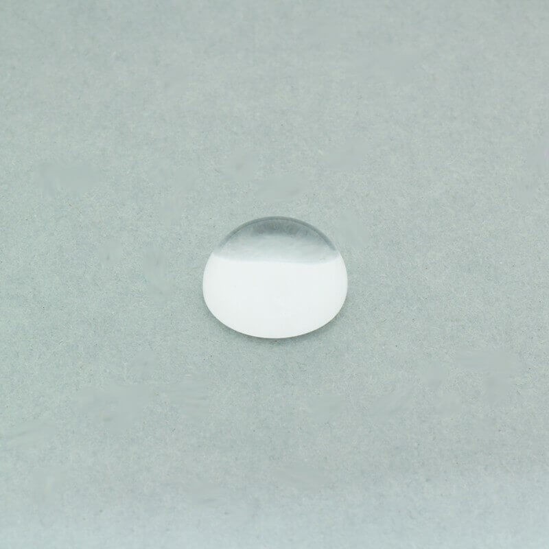 Cabochon, transparent glass, round, thick 10x5mm, 1 piece KBSZ10G