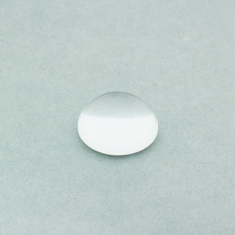 Cabochon, transparent glass, round, thick 12x6mm, 1 piece KBSZ12G