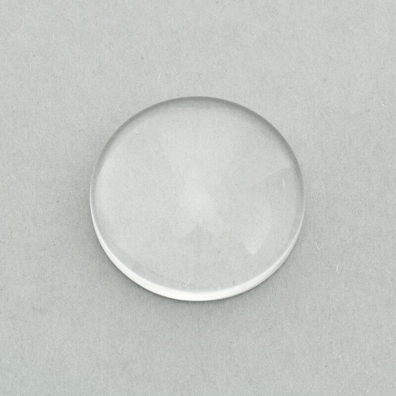 Cabochon, transparent glass round 23mm 1pc KBSZ23