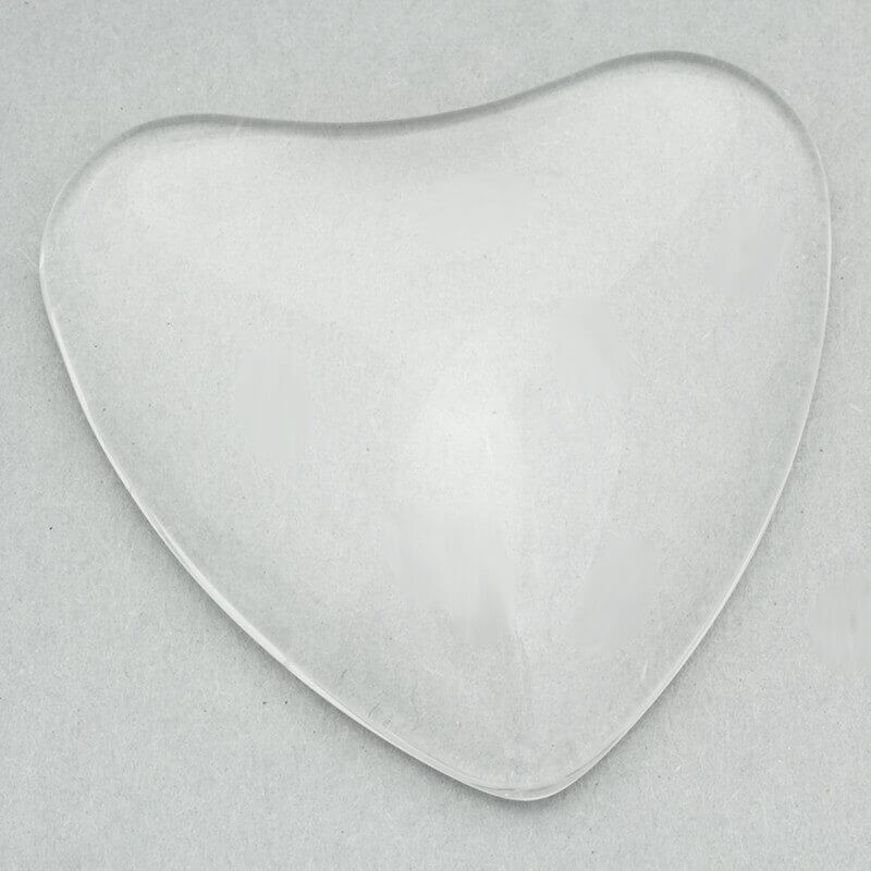 Kaboszon szkło transparentne serce 35mm 1szt KBSZSE35