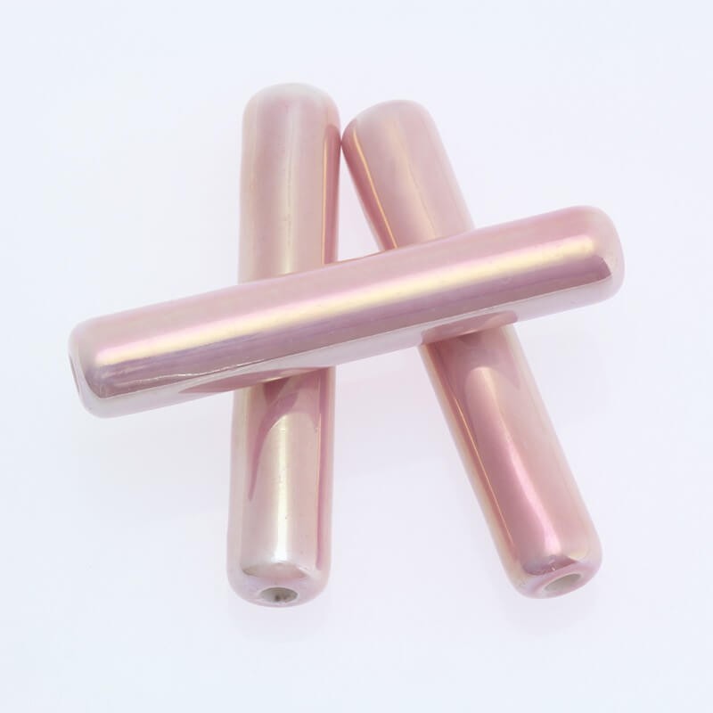Roller tube ceramic stick 44x8mm pastel pink 1pc CPATR02