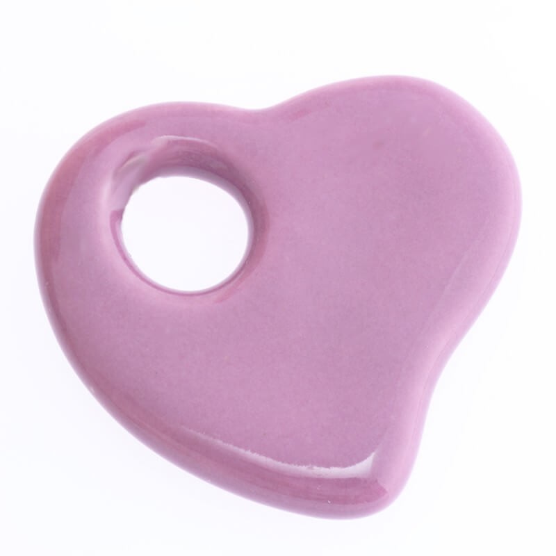 Ceramic heart 35mm violet 1pc CSE35F