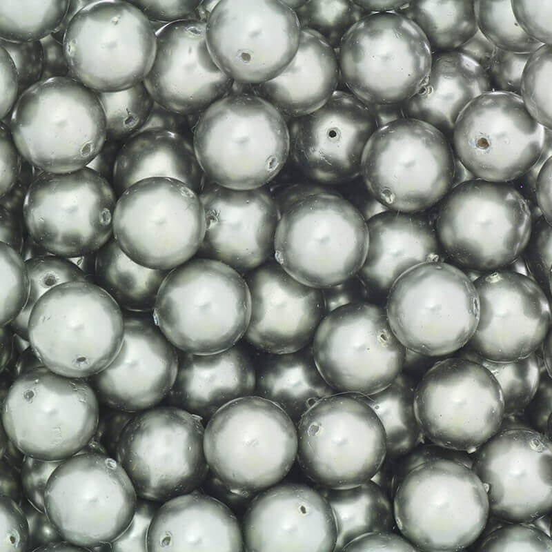 Pearl seashell ball steel silver 8mm 4pcs PSHKU08C