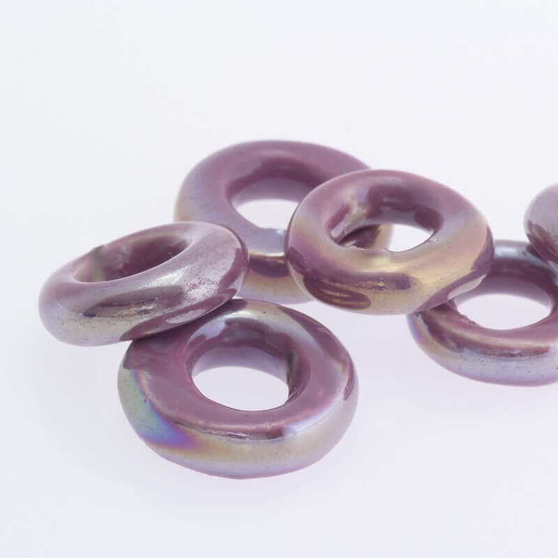 Modular ceramic bead purple 20x18x6mm 1pc CPANOWF05