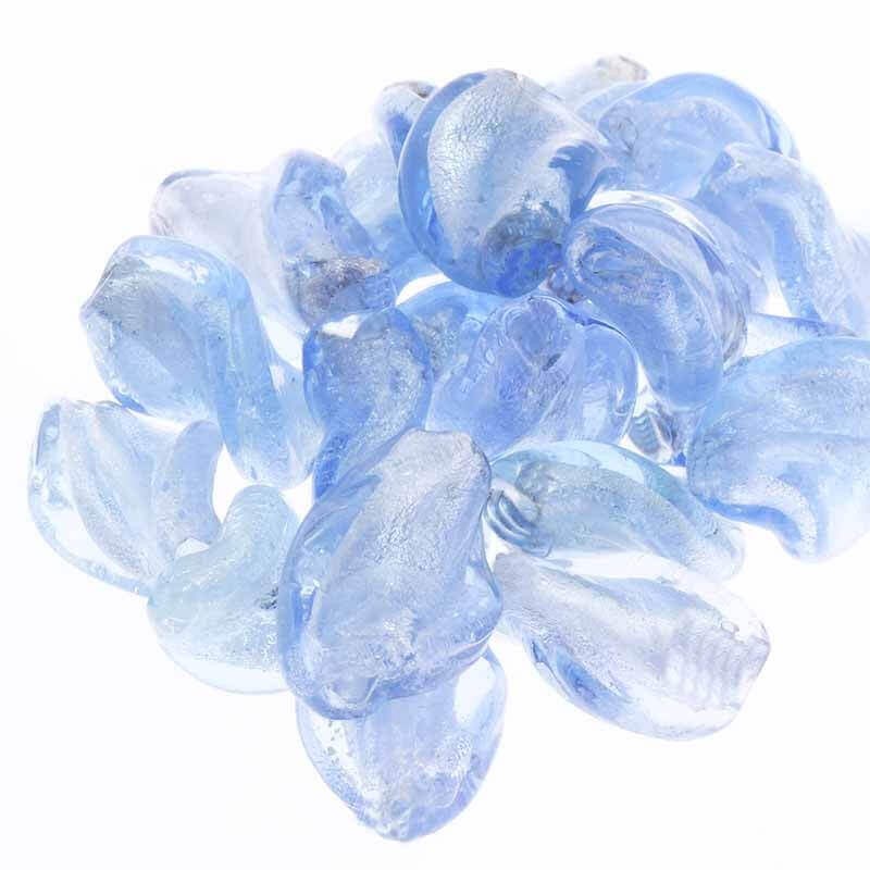 Świderki koraliki ze szkła weneckiego niebieskie 17x12mm 1szt SZWESW016