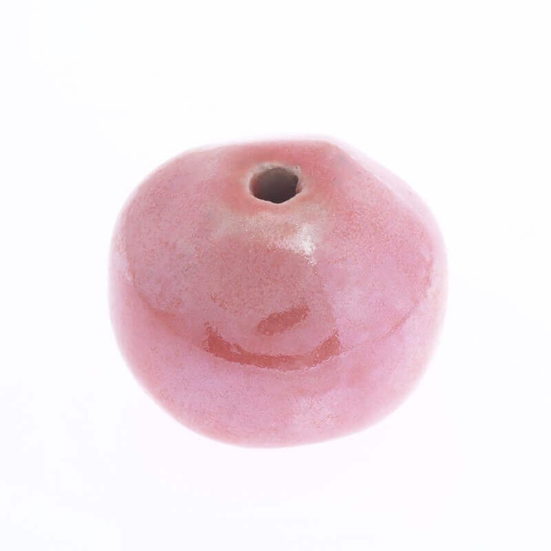 Ceramic apple 25mm dark pink Indian 1pc CJA25R05