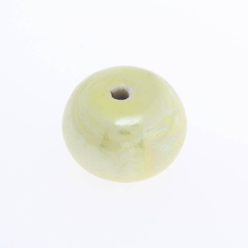 Beczułka ceramiczna 20mm zgaszony żółty 1szt CBE20C11