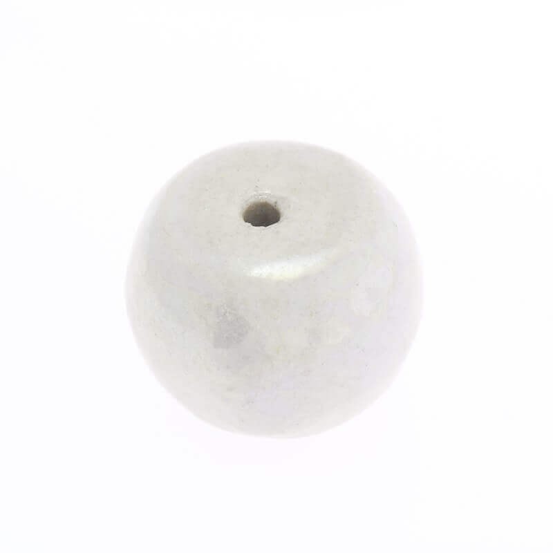 Beczułka ceramiczna 20mm biało-szary 1szt CBE20K10
