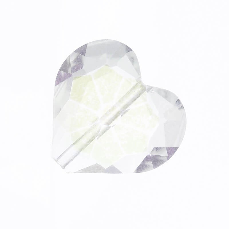 Heart cut crystal glass white 19x18x10mm 1 pc SZSZSE1802