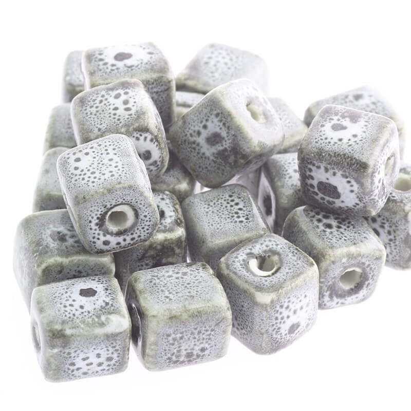 Ceramic cube 10mm gray 2pcs CKO10JS
