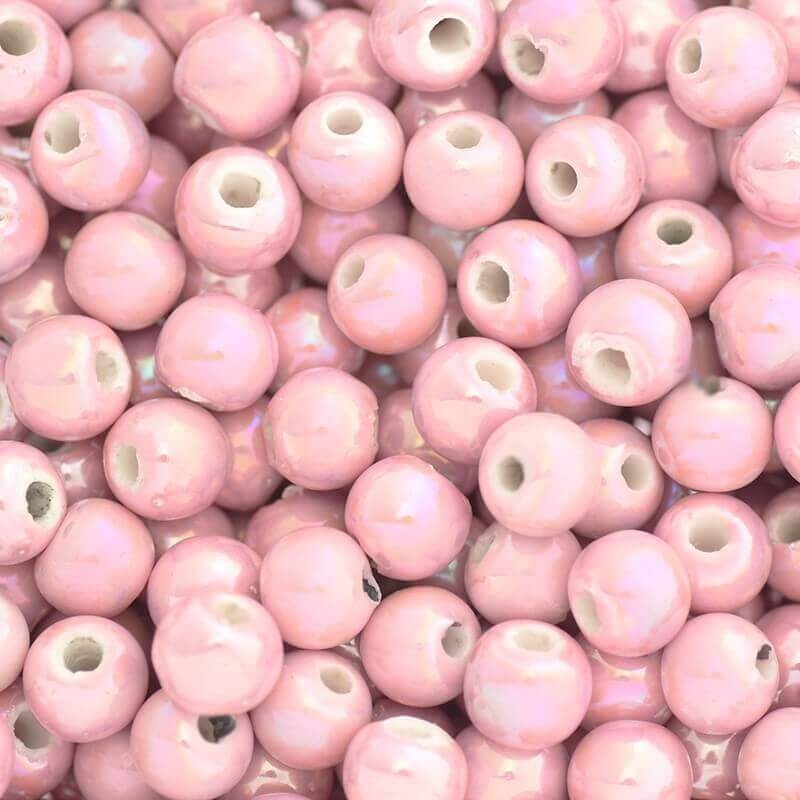 Ceramic ball 6mm pastel pink 3pcs CKU06R02