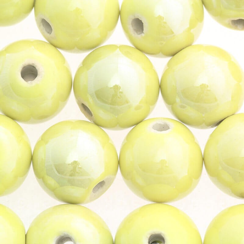 Ceramic ball 16mm glossy yellow 1pc CKU16C08A