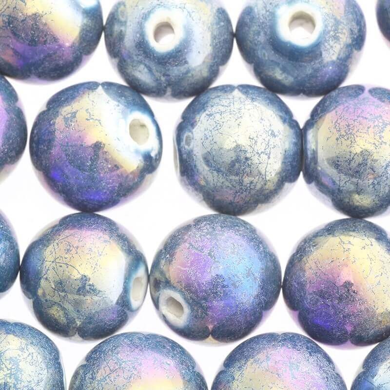 Ceramic ball 16mm navy blue gloss 1pc CKU16N07