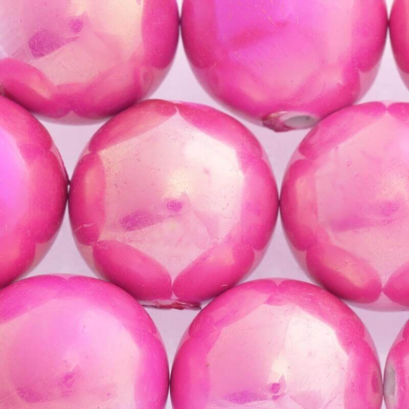 Ceramic ball 24mm fluo pink rainbow gloss 1pc CKU24R10