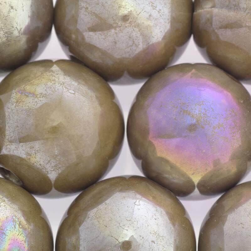 Ceramic ball 26mm cool brown rainbow gloss 1pc CKU26B12