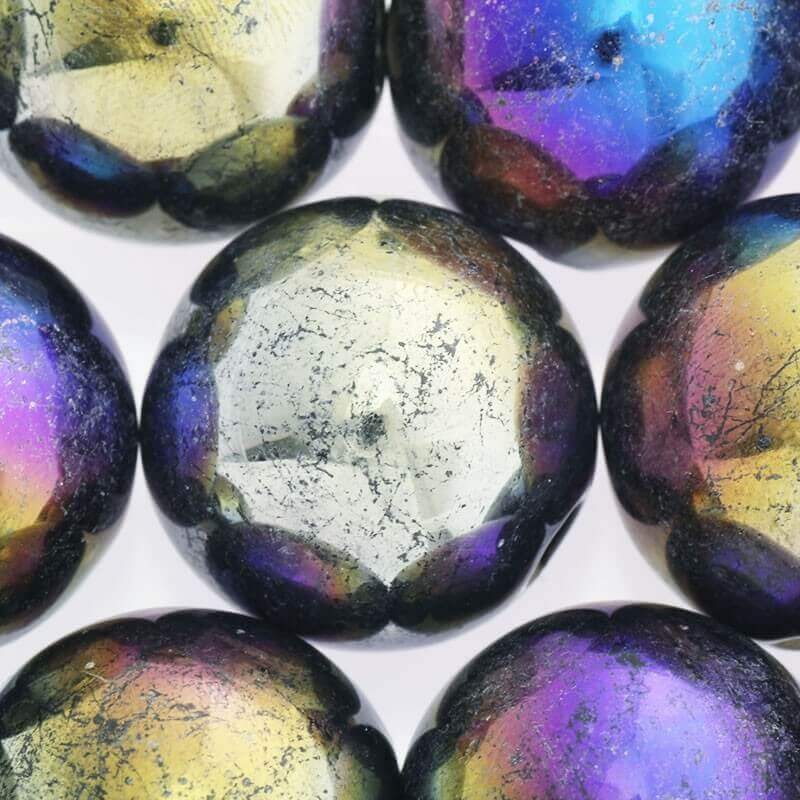 Ceramic ball 26mm, black, rainbow gloss 1pc CKU26S17