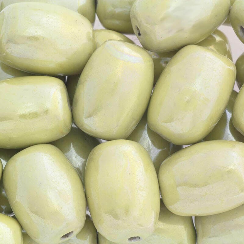 Ceramic olives 20mm dusty yellow 1pc COL20C11