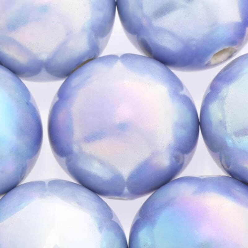 CERAMIC BALL EMPTY 28mm lavender blue rainbow gloss 1pc CKU28N16