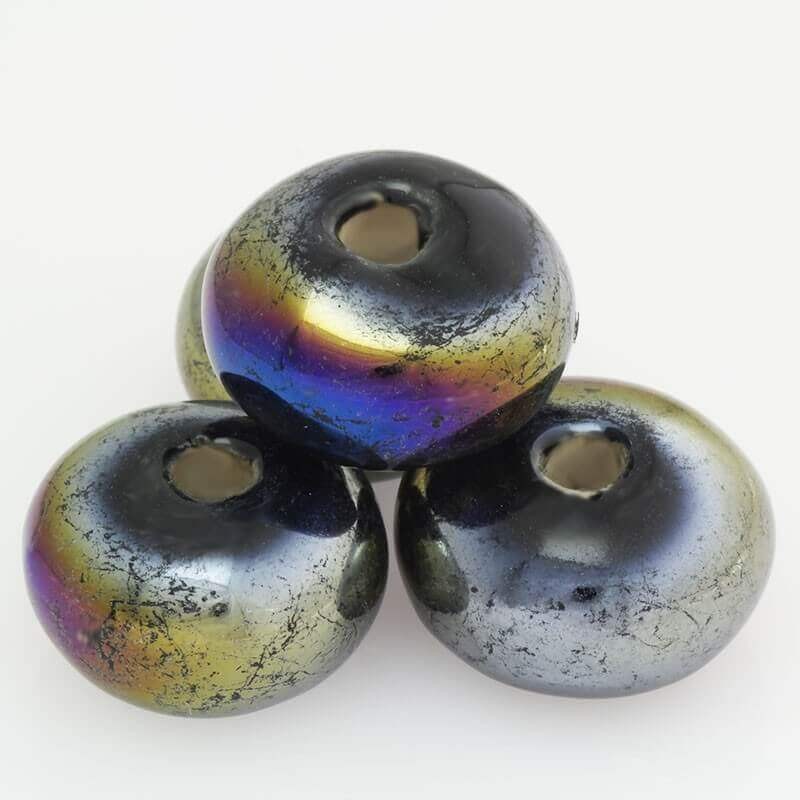 Ceramic tire 22mm, black, rainbow gloss, 1 pc COP22S17