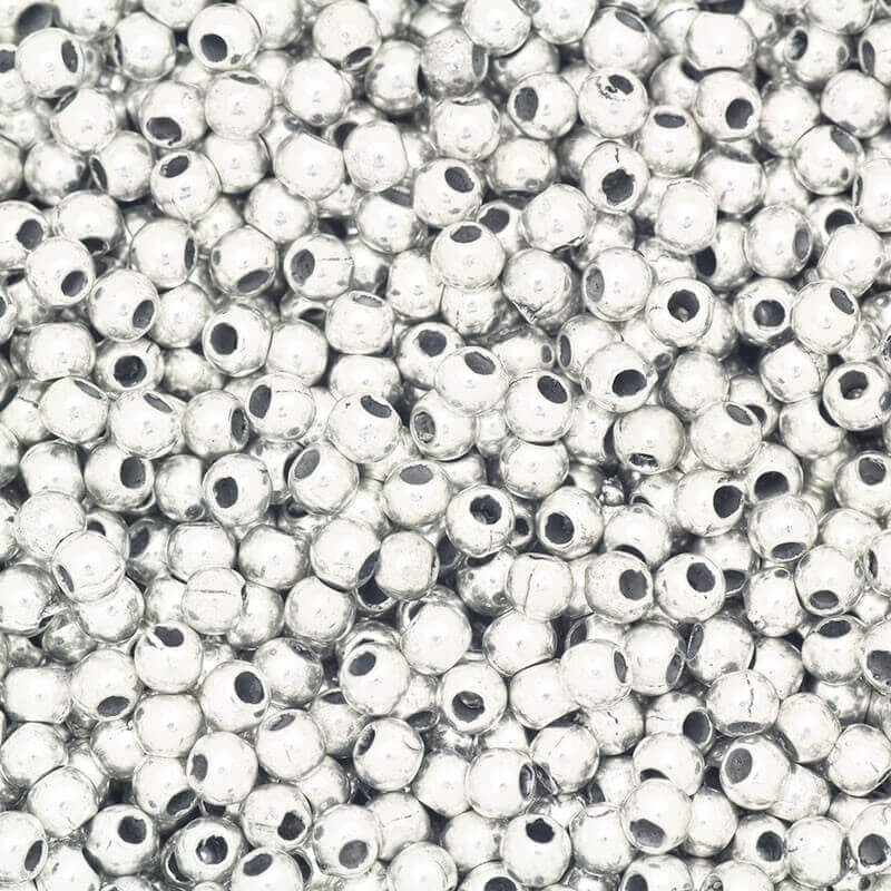 Kulka przekładka metalowa 3mm antyczne srebro 6g około 105szt M1079