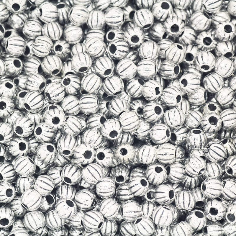 Metal Bead Ball Decorative Spacer 3mm Antique Silver 8grams About 80 Pieces M0003