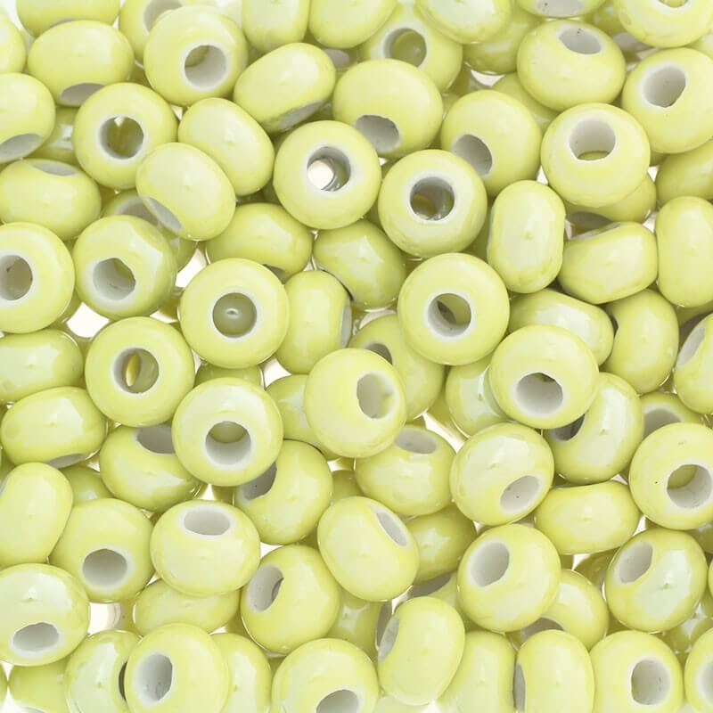 Modular ceramic bead 15 x 10mm yellow 2pcs CPAN15C08
