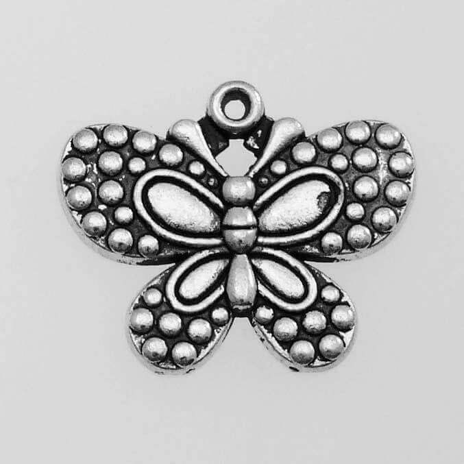 Metal pendant for bracelets butterfly charms 24x21mm SM1016 2pcs