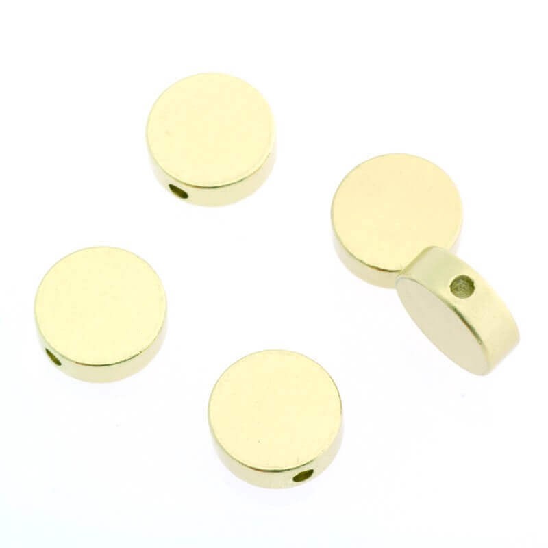 Bead spacer matt gold-plated circle LUX 8x3mm 1pc AKGM013