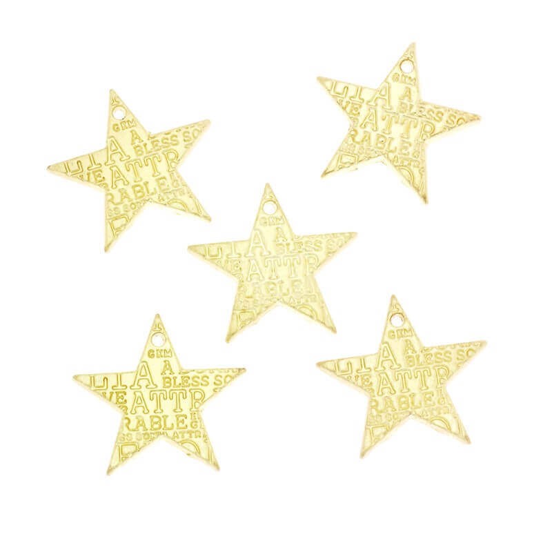 Gold-plated matt star pendant 15mm 1pc AKGM018A