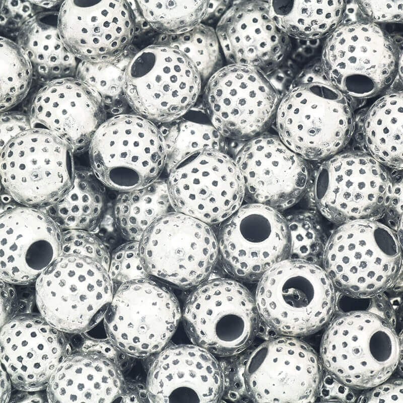Jewelery spacer decorative ball 8mm antique silver 10pcs M1087