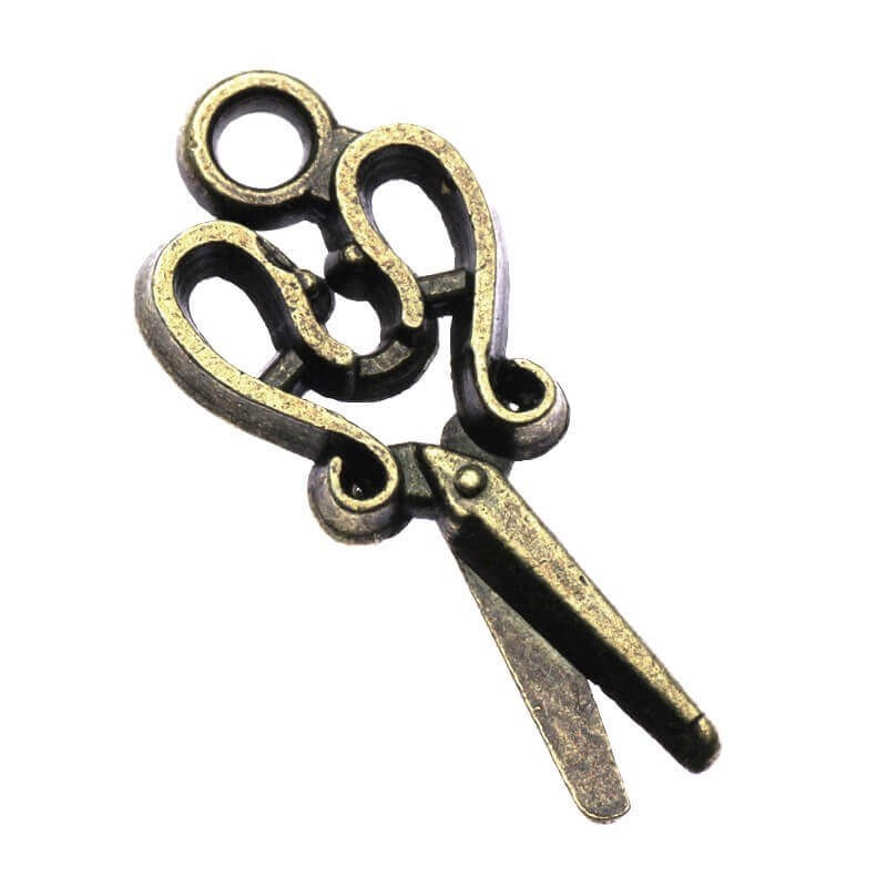 Antique bronze scissors 27x12x3mm 2pcs AAB016