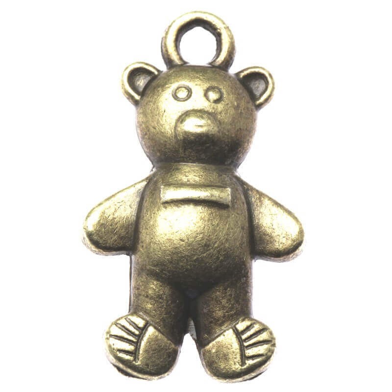 Retro teddy bear antique bronze 25x15x5mm 1pc AAB028