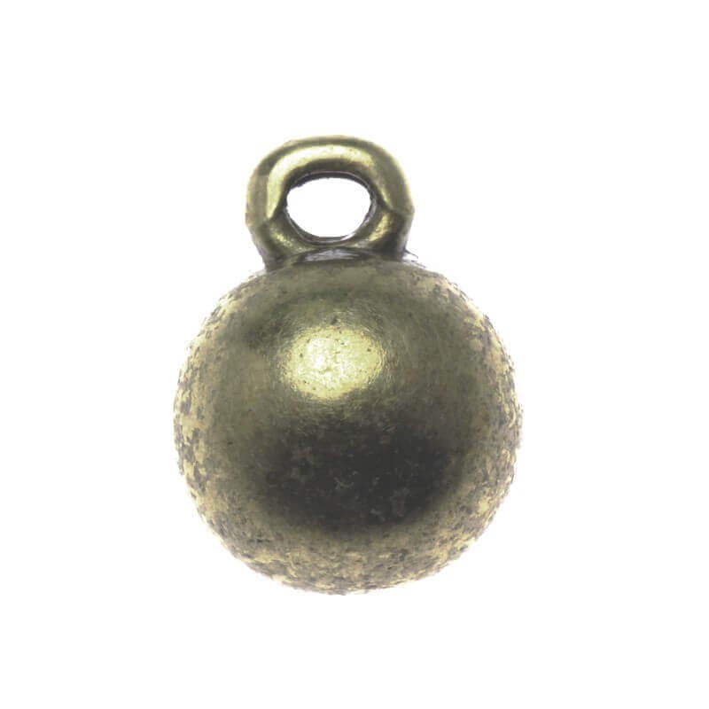 Ball pendant antique bronze 10x8mm 2pcs AAB040