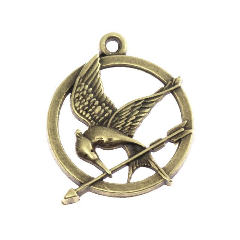 Mockingjay pendant (The Hunger Games) antique bronze 29x25x2.5mm 1pc AAB053