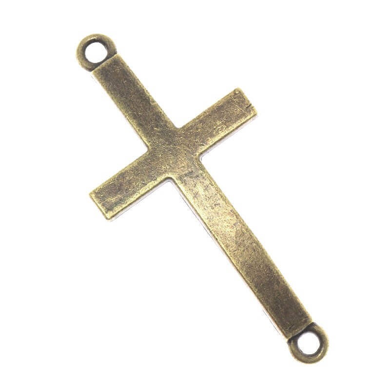 Łącznik krzyż antyczny brąz 45x26x1.8mm 1szt AAB087