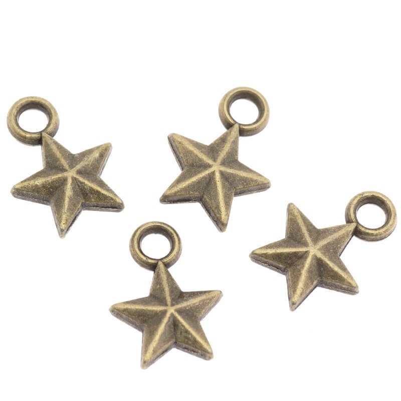 Antique bronze star charms 11x8x3mm 10pcs AAB128