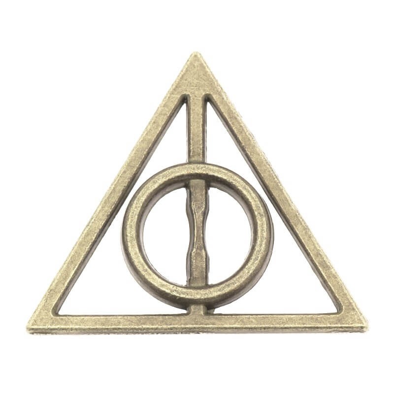 Deathly Hallows (Harry Potter) connector antique bronze 32x28x2.5mm 1 piece AAB141