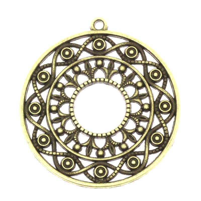 Openwork pendant, antique bronze 48x45x2mm, 1 piece AAB142