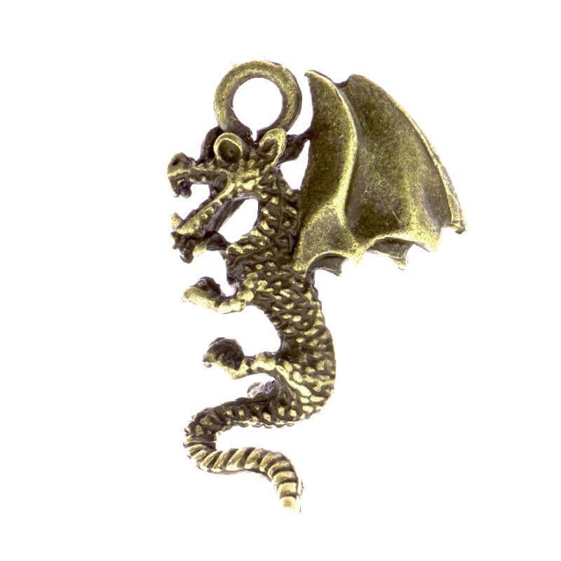 Antique bronze dragon pendant 27x15mm 1 piece AAB172