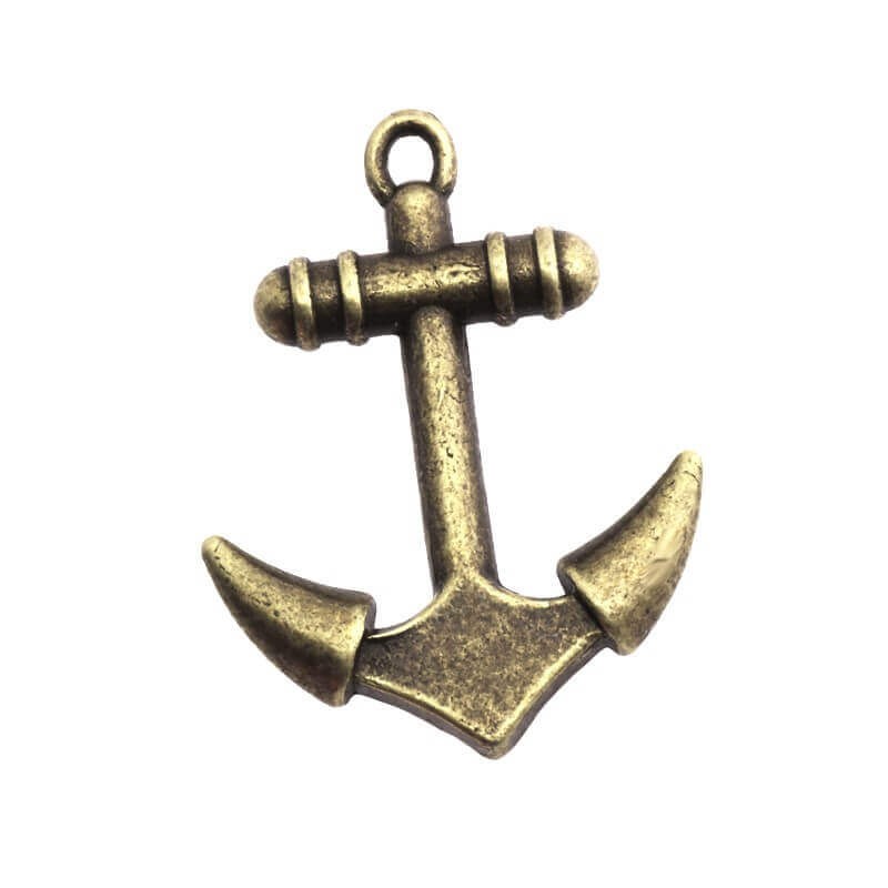 Anchor pendant, antique bronze, 26x20x4mm, 1 piece AAB178