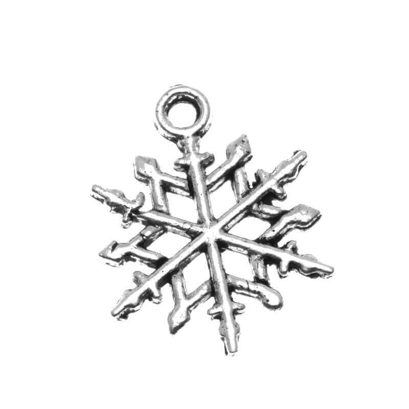 Oxidized silver snowflake charms 20x16x2mm 4pcs AAS017