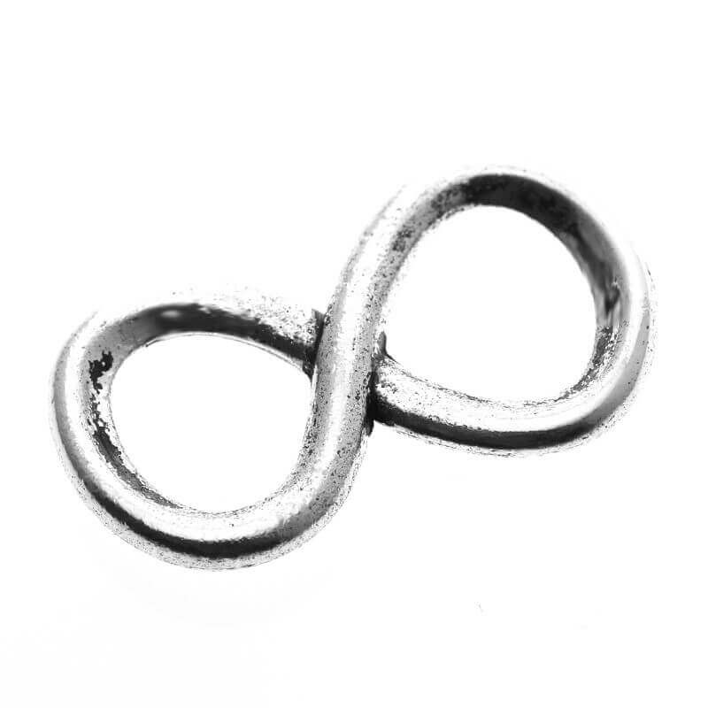 Connector, infinity, antique silver, 30x18x3mm, 1 piece AAS090