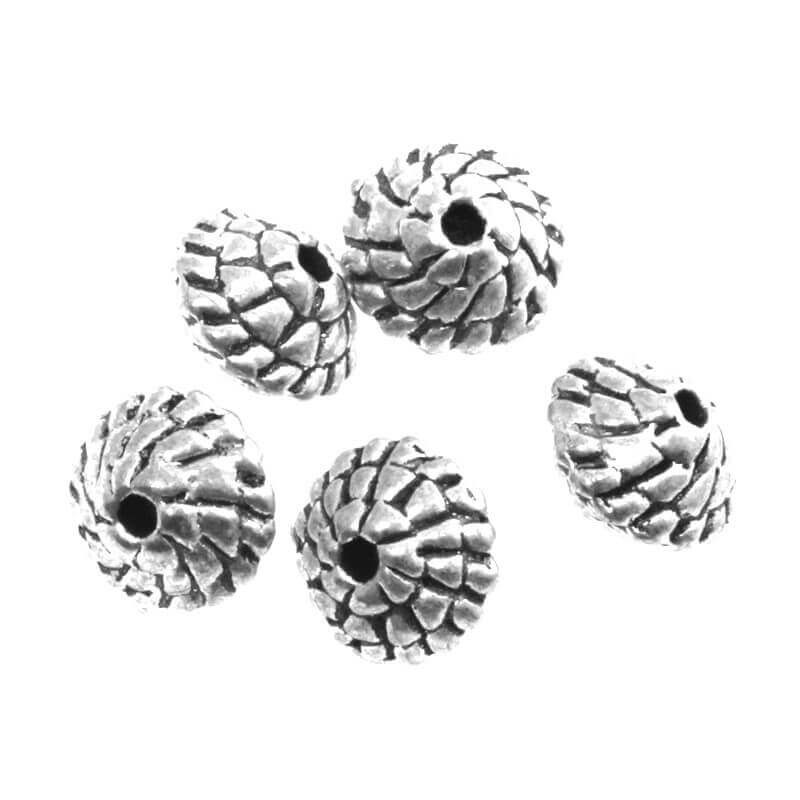Filigree bicone spacer antique silver 8x5mm 5pcs AAS109