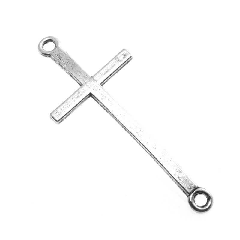 Connector, antique silver cross 51x21x2mm, 1 piece AAS114