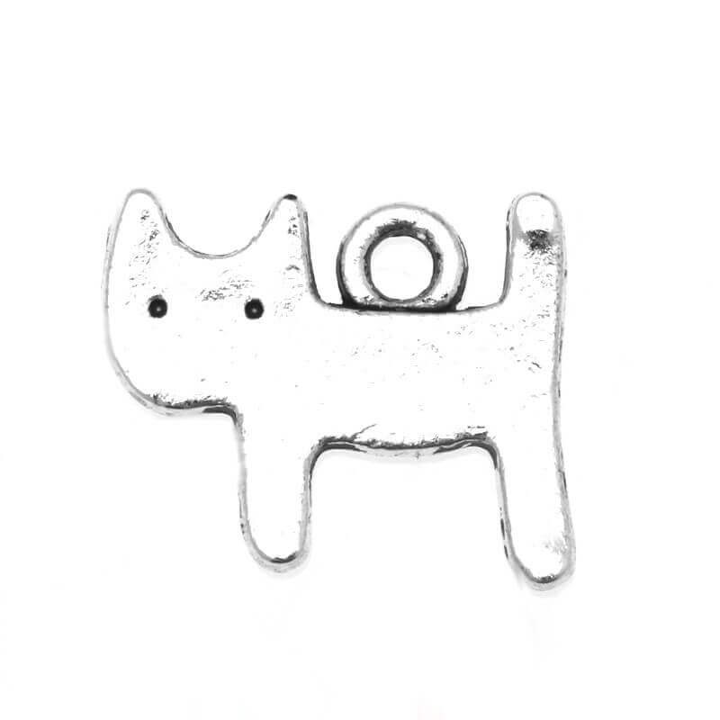 Kitten pendant antique silver 14x12x2mm 4pcs AAS121