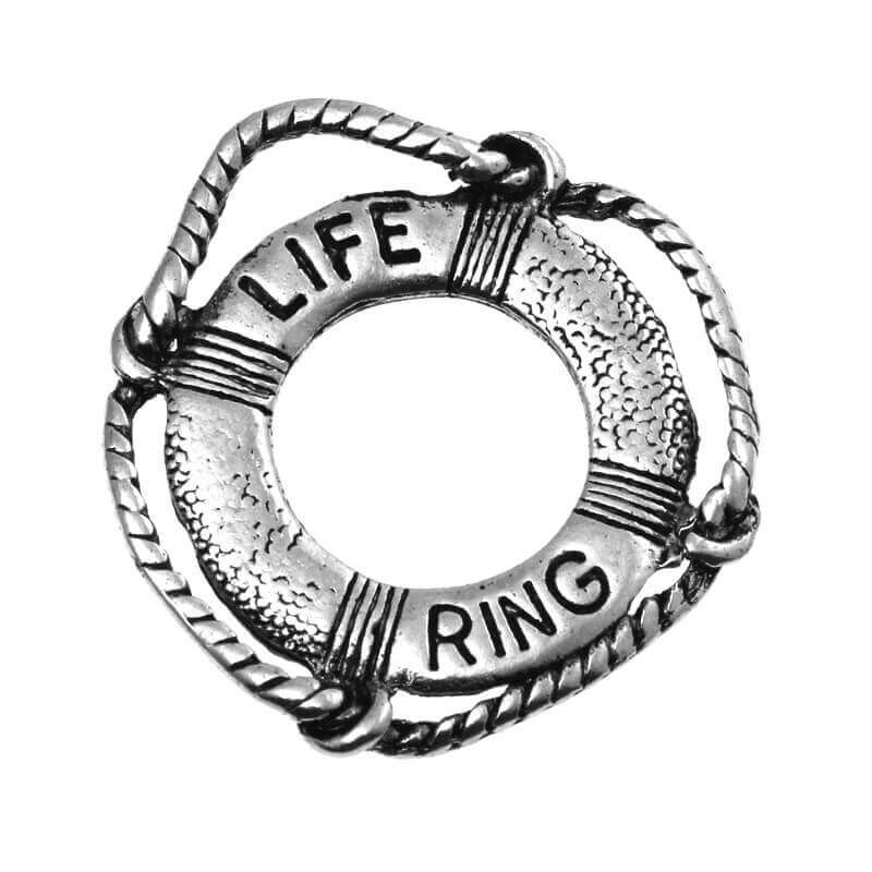 Lifebuoy charms charms antique silver 24x22x2mm 2pcs AAS170