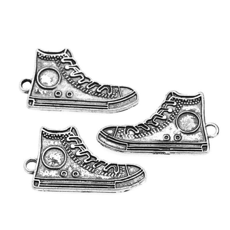 Sneakers pendant, oxidized silver 29x18mm, 1 piece AAS116