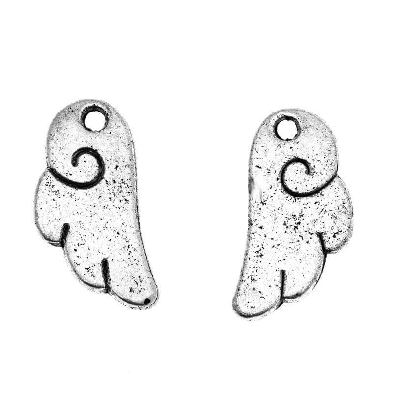Charms wing, oxidized silver 17x8x2mm 5pcs AAS285