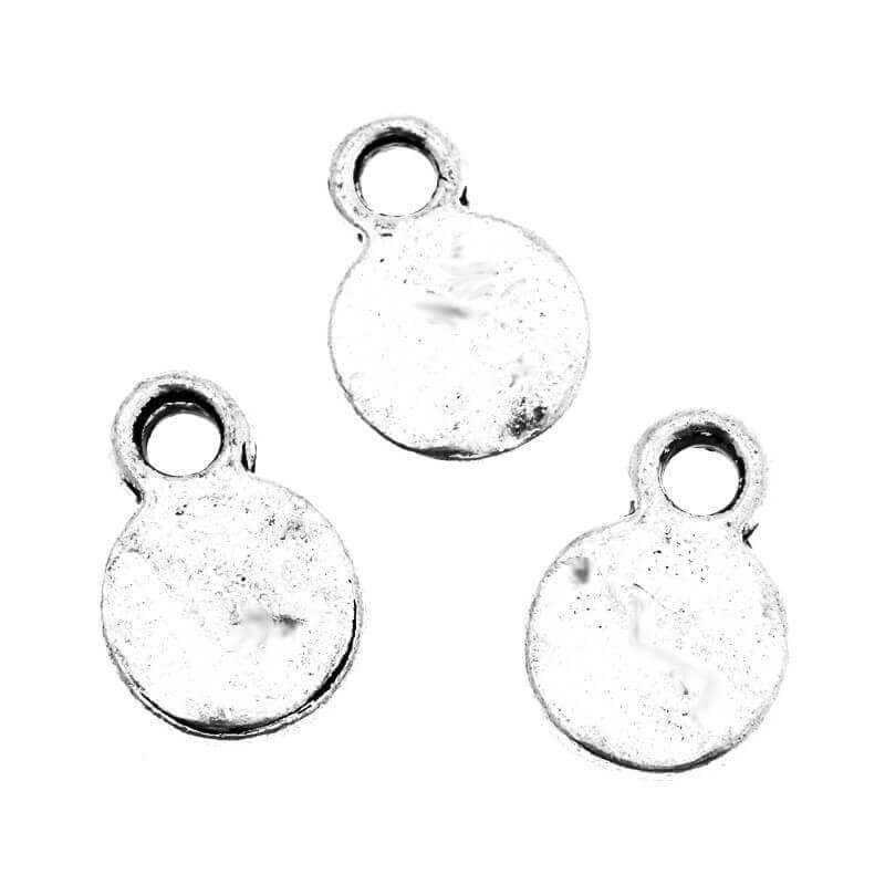 Charms hammer plate, oxidized silver 14x9.5x2mm 5pcs AAS287