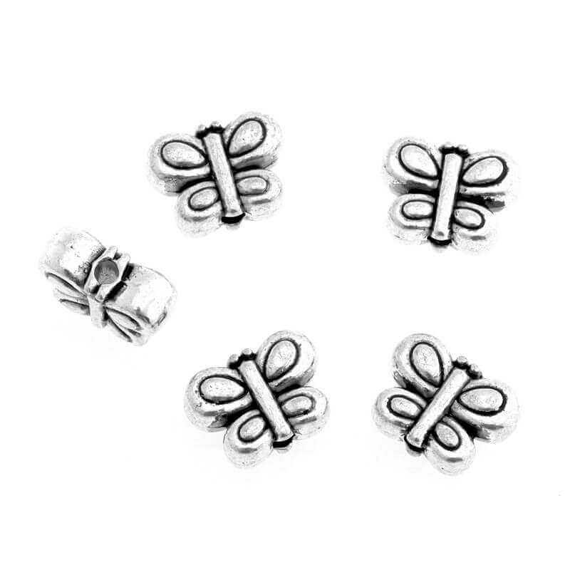 Butterfly decorative spacer antique silver 4pcs 10x8x4mm AAS352